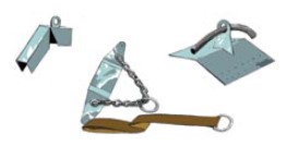 These are examples of various fall protection anchors for slope roof applications